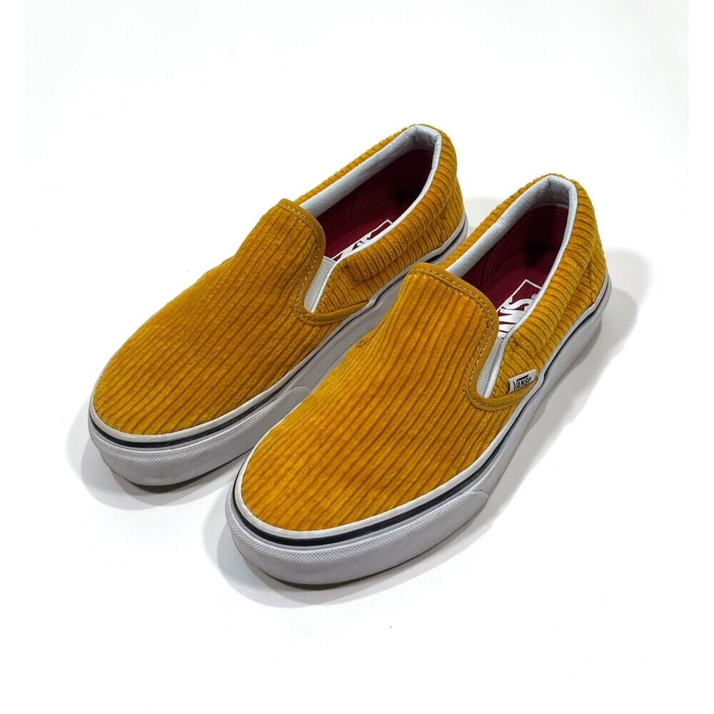 Vans Classic Slip-On Sneakers Sunflower Yellow Corduroy - Womens Size 6